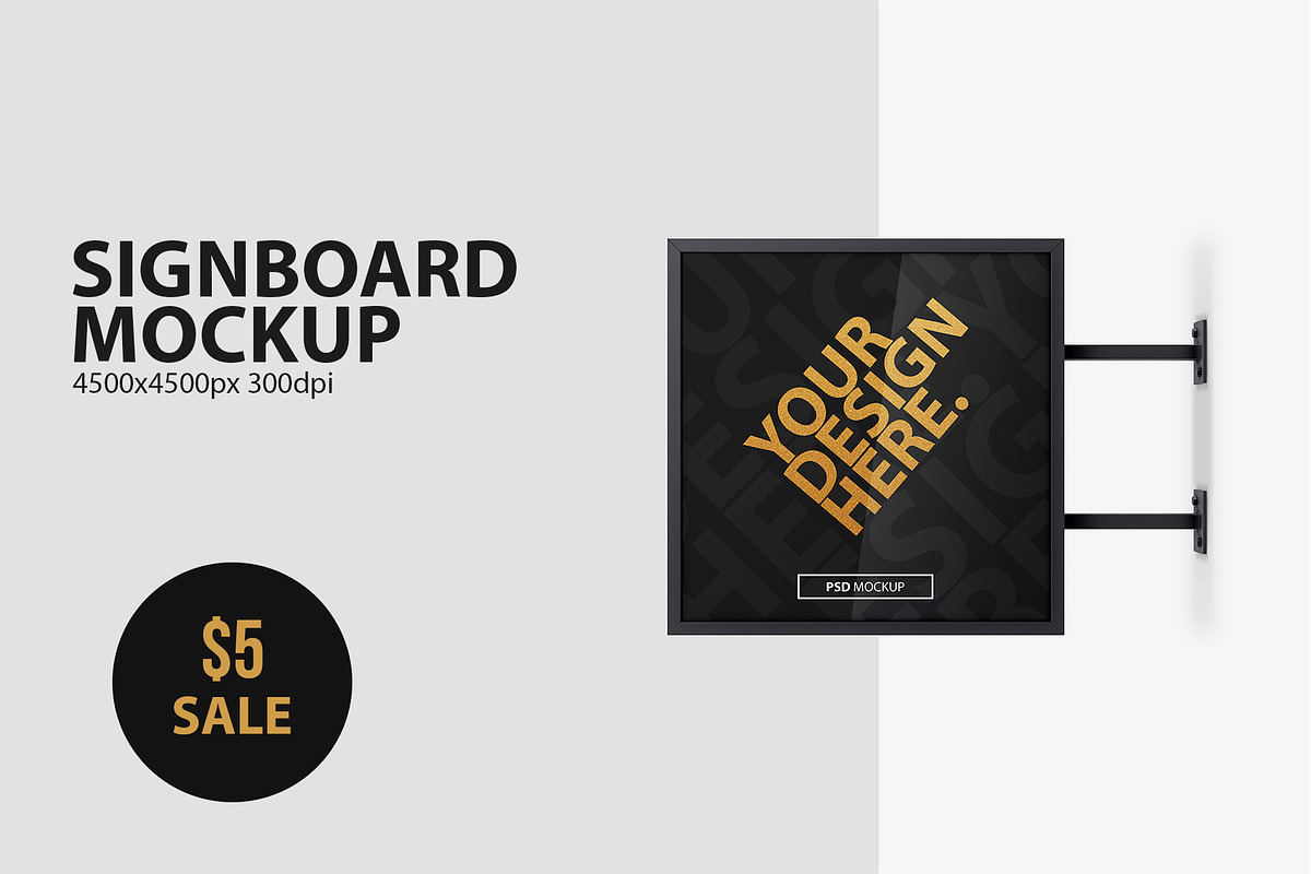 Signboard Lightbox PSD Mockup, an Advertising Mockup by GreatFruit (Photo 1 of 5)