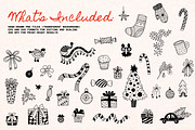 Merry Christmas Doodles Hand Drawn, an Illustration by Art's and patterns (Thumbnail 2 of 5)