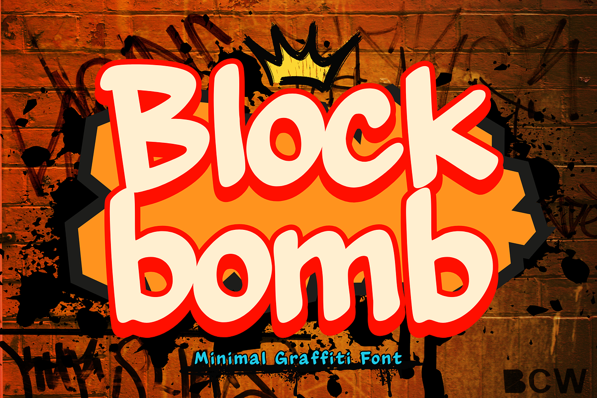 Blockbomb is a cool graffiti font, a Handwritten Font by Brown Cupple (Photo 1 of 8)