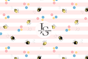 Bee Stripes - Pink, a Pattern Graphic by Jaselvii Studio (Thumbnail 4 of 4)