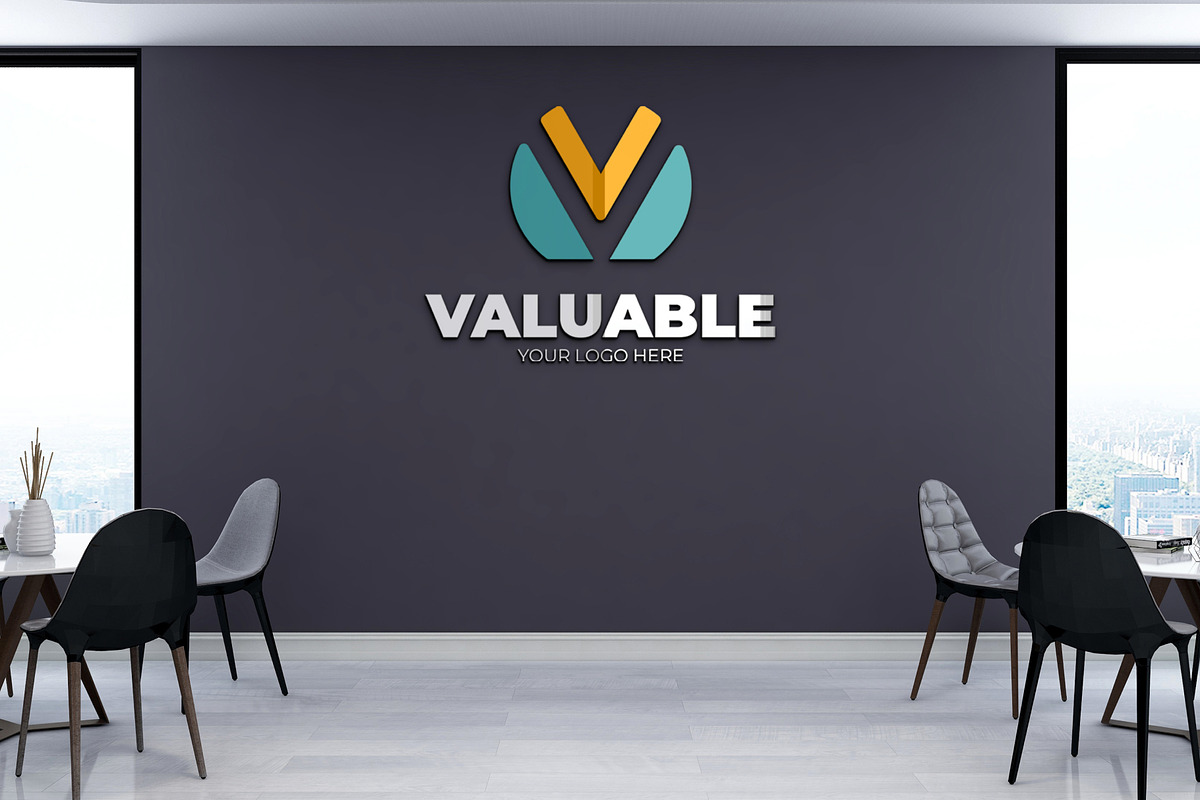PSD Office Scene 3D Wall Mockup, a Product Mockup by Ayy (Photo 9 of 15)