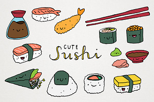 Cute Sushi Illustrations