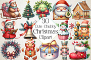 Cute Chubby Christmas Clipart, an Illustration by DreamPrint404 (Thumbnail 1 of 5)
