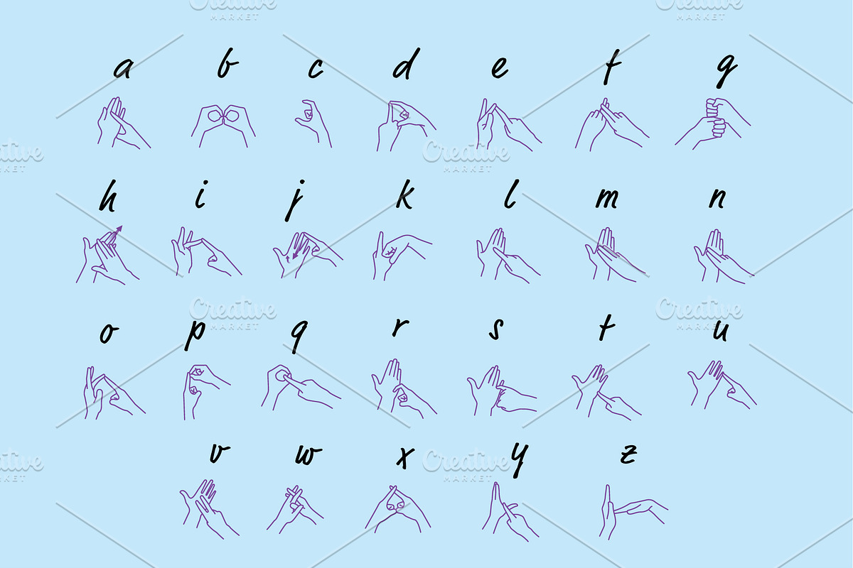 26 Letter British Sign Language, an Illustration by pkahraman (Photo 2 of 3)
