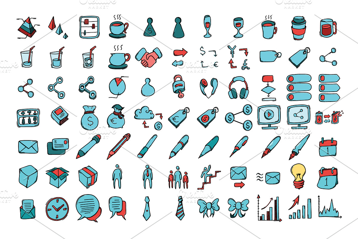540 Business doodle icons color set, an Outline Icon by TKDoodle (Photo 4 of 9)
