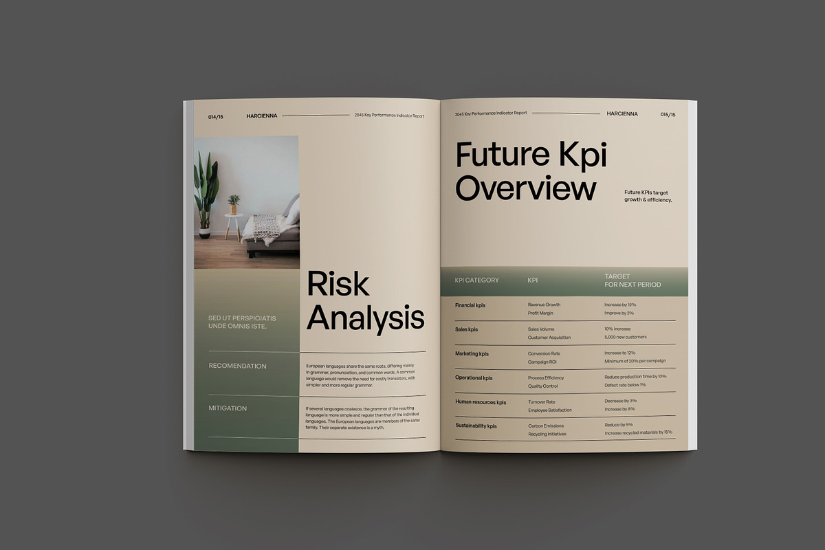Gradient Green KPI Report, a Brochure Template by Neermana (Photo 8 of 10)