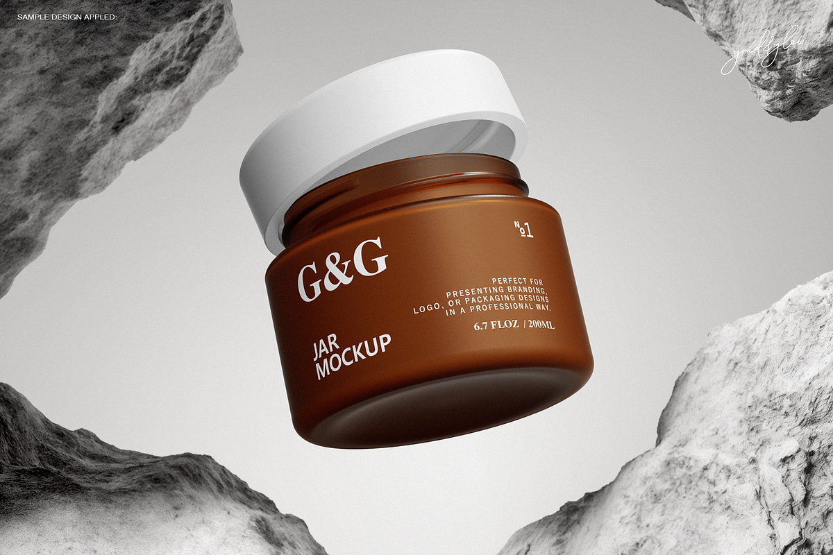 Cosmetic Jar Mockup Set, a Packaging Mockup by Grid&Glow (Photo 2 of 7)