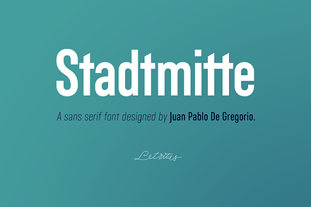 StadtMitte, a Sans Serif Font by Letritas
