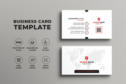 Company Business Card, a Business Card Template by Saman Osama