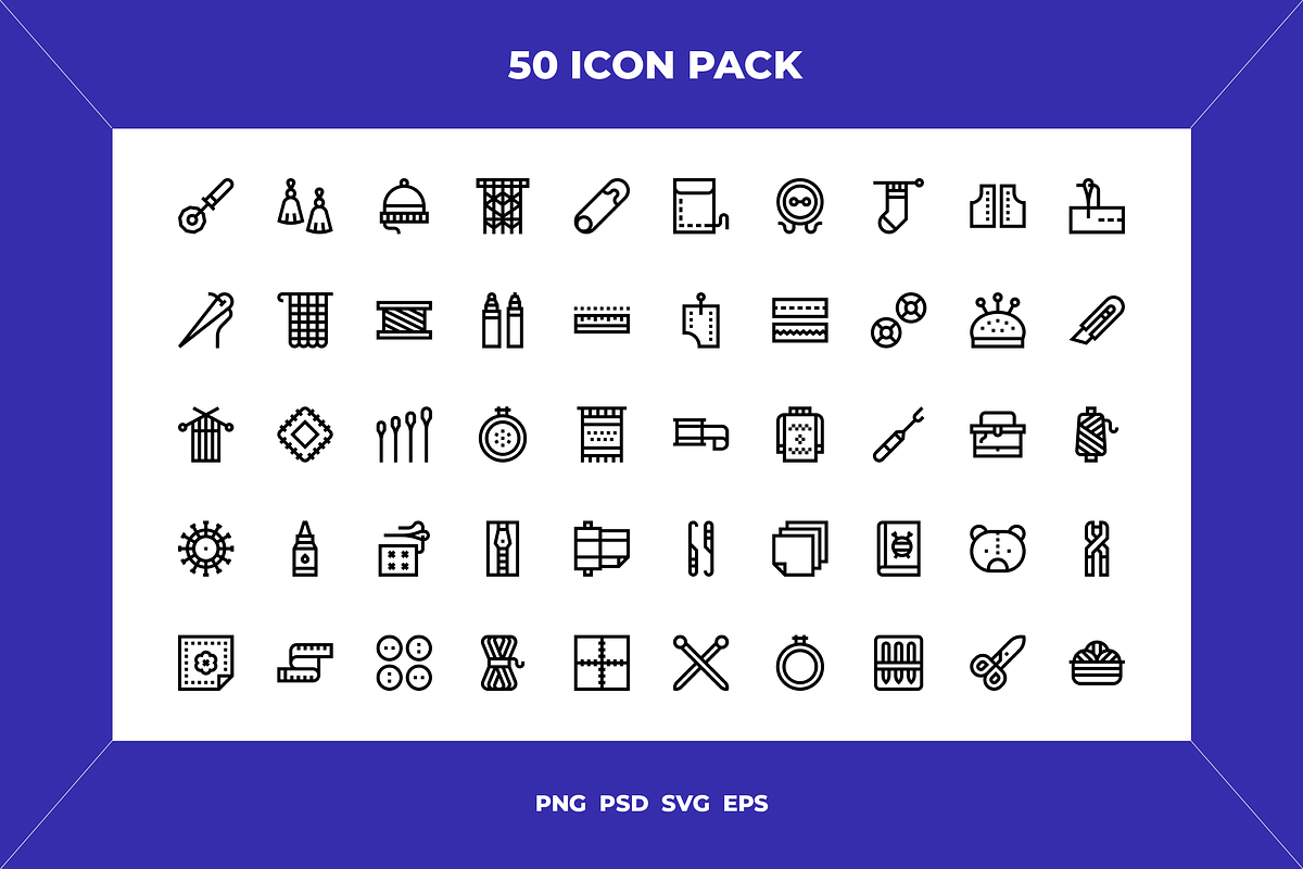 Needlework icons, an Outline Icon by Wencory (Photo 1 of 2)