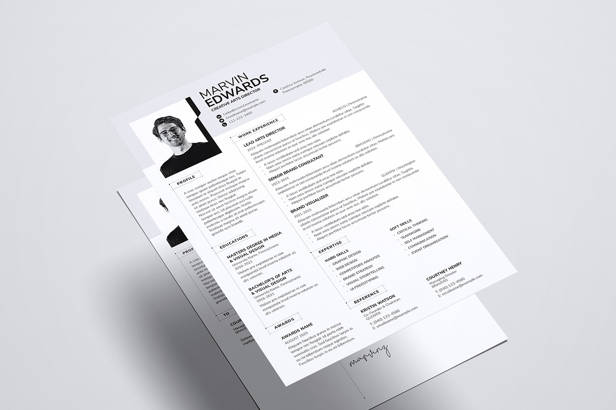 Minimal Resume Word, Photoshop, a Resume Template by Axpand (Photo 4 of 7)