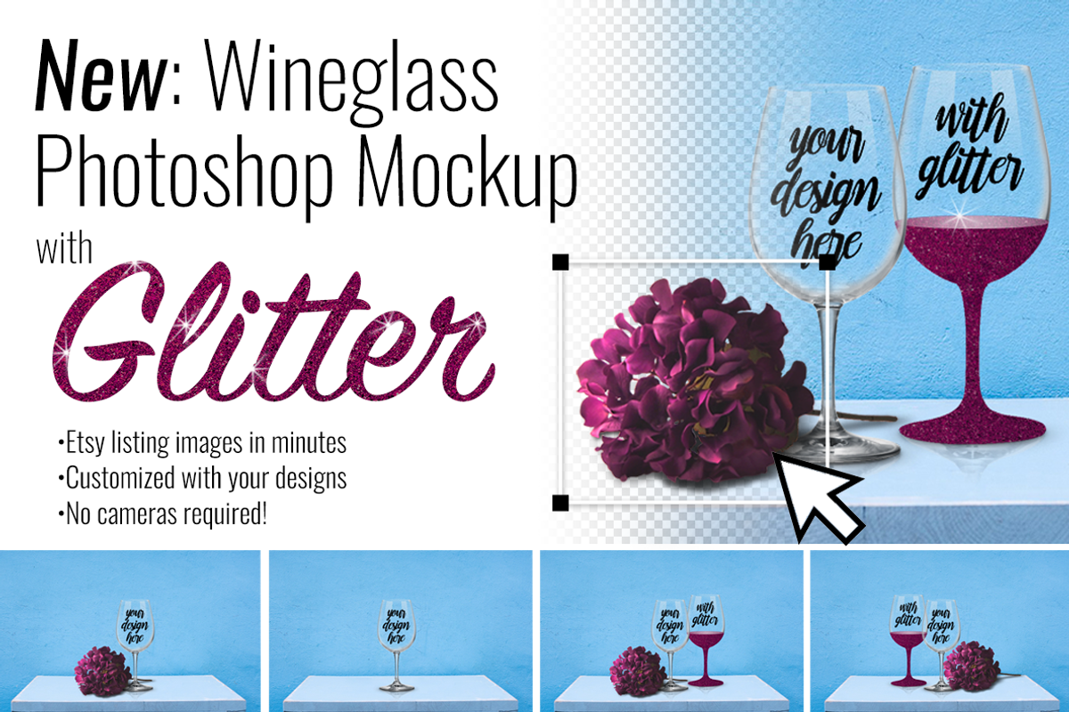 Wineglass Photoshop Mockup Creator, a Product Mockup by SarahDesign (Photo 1 of 3)