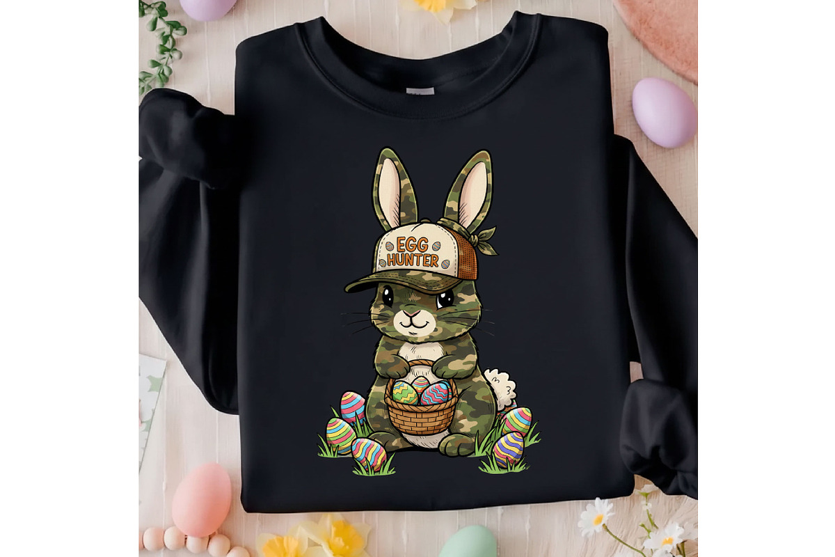 Egg Hunter Camo Easter Bunny PNG, an Illustration by Designking (Photo 3 of 4)