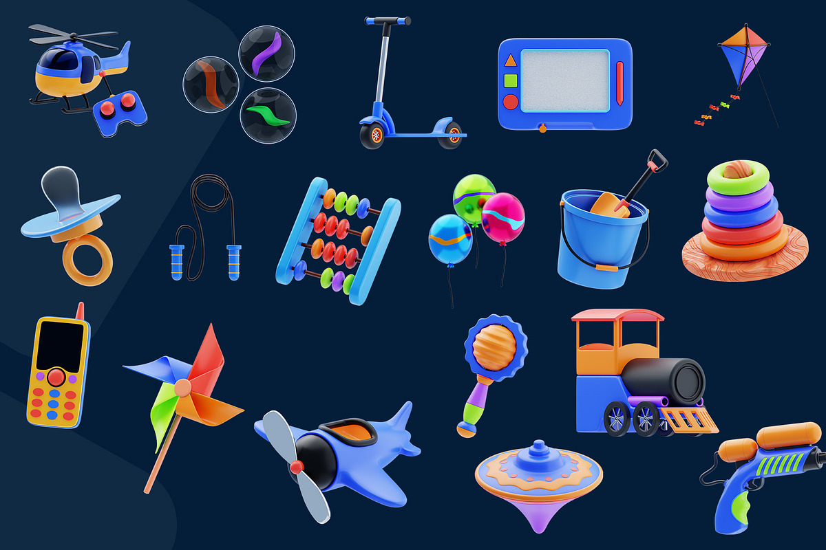 Toy Kids 3D Icon Pack, a 3D by novia99design (Photo 6 of 6)