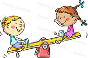 Cartoon kids on playground clipart, a Person Illustration by Bubert Art (Thumbnail 3 of 7)