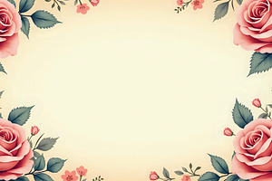 Vintage Rose Background With Empty C, a Photo by LOGOCREATIVE