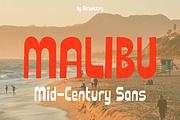 Malibu Nostalgic Mid-Century Sans, a Sans Serif Font by Struvictory.art (Thumbnail 1 of 9)