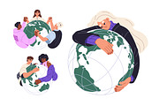 People care about Earth concepts set, a Person Illustration by PaperTrident (Thumbnail 1 of 3)