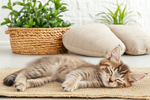 Kitten sleeping peacefully, a Photo by Dvoevnore photos