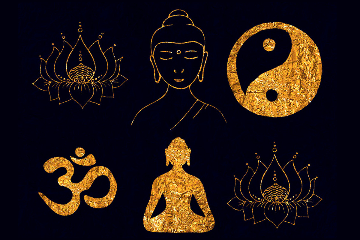 Gold Meditation clipart, an Object Graphic by SweetRenieDesigns (Photo 4 of 4)