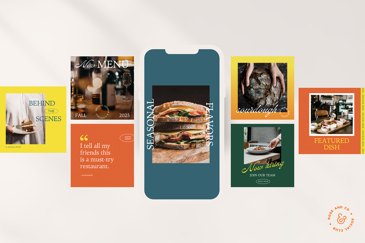 Restaurant Social Media Kit | Canva, a Social Media Template by Rose & Co. (Photo 5 of 7)