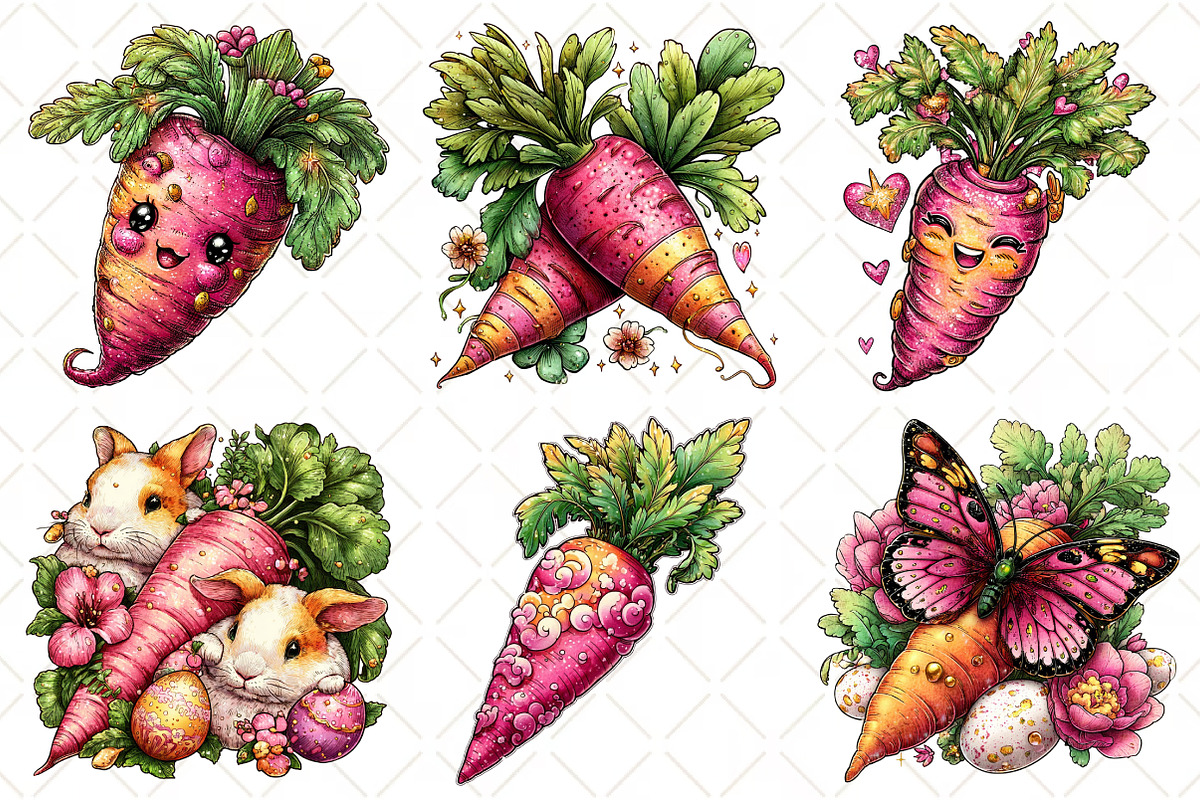Whimsical Floral Easter Carrot, an Illustration by Black Bird Studio (Photo 4 of 6)