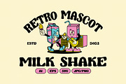 Retro Milkshake Illustration, an Object Illustration by Decoconio Design (Thumbnail 1 of 7)