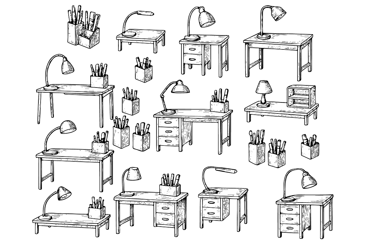 Desk and Office Accessories, an Object Graphic by nikagraphic