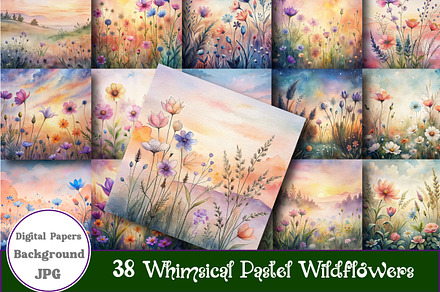 Whimsical Pastel Wildflowers