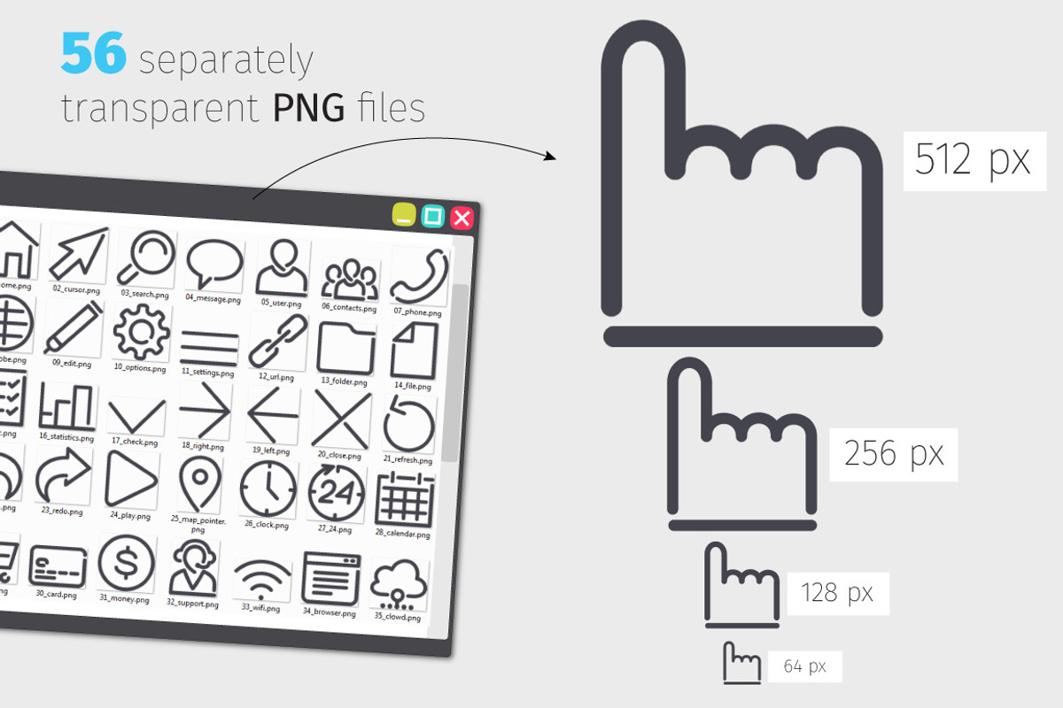 Interface Line Icons Set, an Outline Icon by Voysla's Shop (Photo 3 of 4)