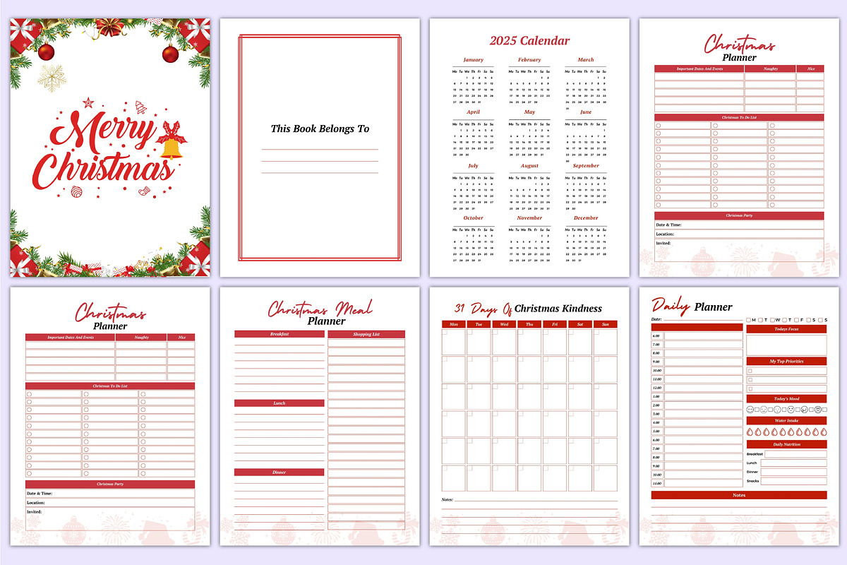 Christmas Planner Bundle Canva Kdp, a Stationery Template by Mustafiz (Photo 2 of 5)