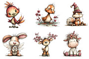 Magical springtime animals clipart, an Illustration by CreationArt (Thumbnail 6 of 6)