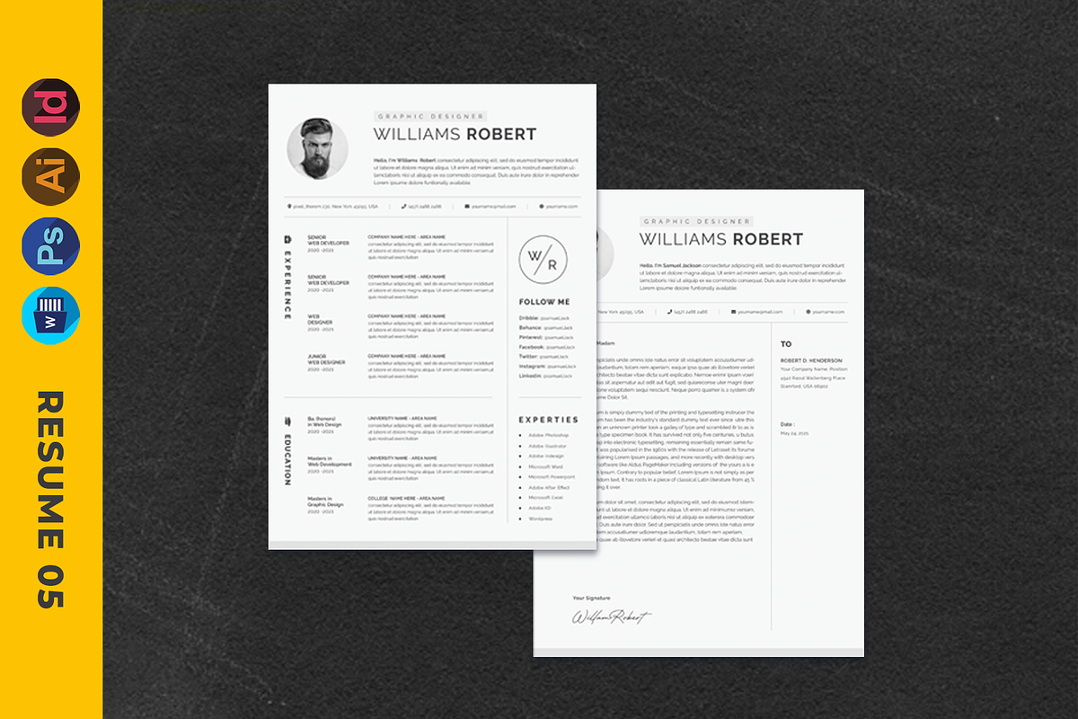 9 in 1 Resume, CV/Curriculum Vitae, a Resume Template by pixel_studio (Photo 6 of 10)