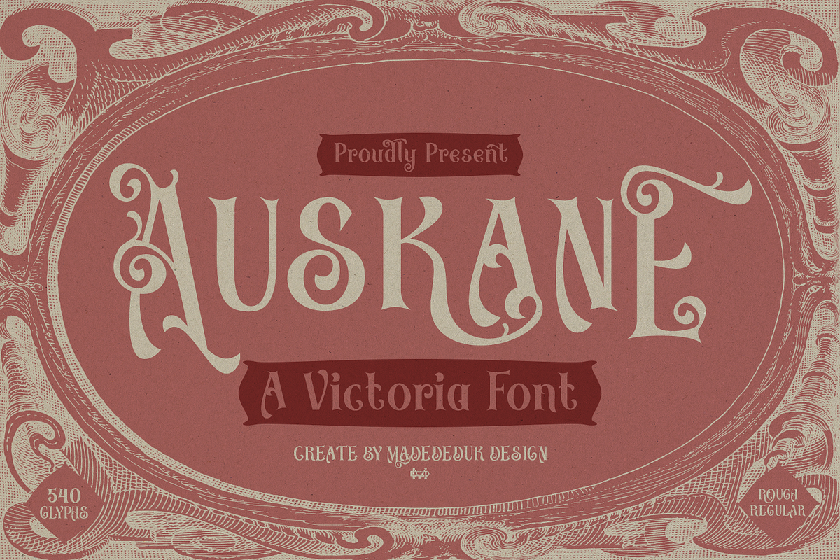 Auskane Victorian Font, a Blackletter Font by madeDeduk (Photo 1 of 8)