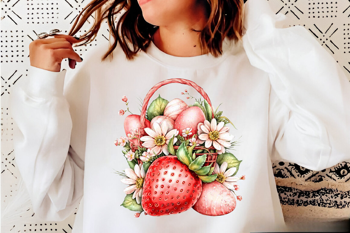 Whimsical Spring Strawberry Clipart, an Illustration by SVGArt (Photo 9 of 9)
