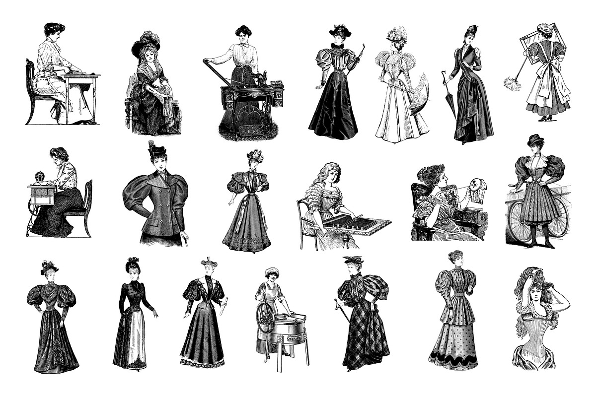 Woman Vintage Vector Illustration, an Education Illustration by hypegraphic (Photo 3 of 5)