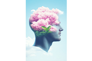 Mental wellbeing concept with man s, an Object Illustration by Lermont51