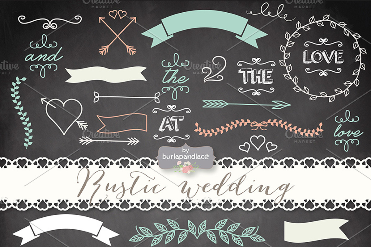 Vector rustic wedding, an Illustration by burlapandlace