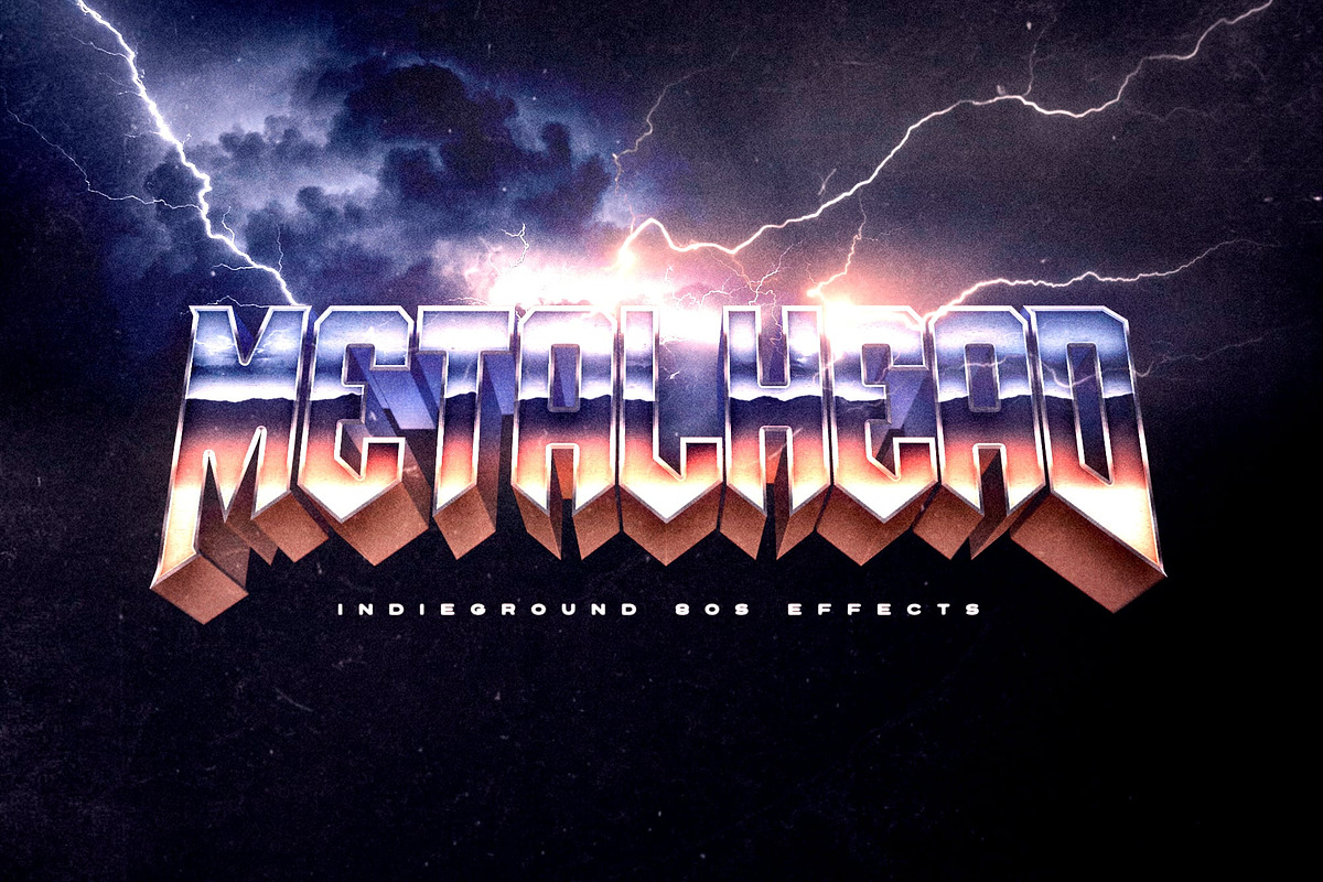 80s Text Effects Complete Bundle, a Layer Style Add-On by Indieground Design Inc. (Photo 30 of 31)