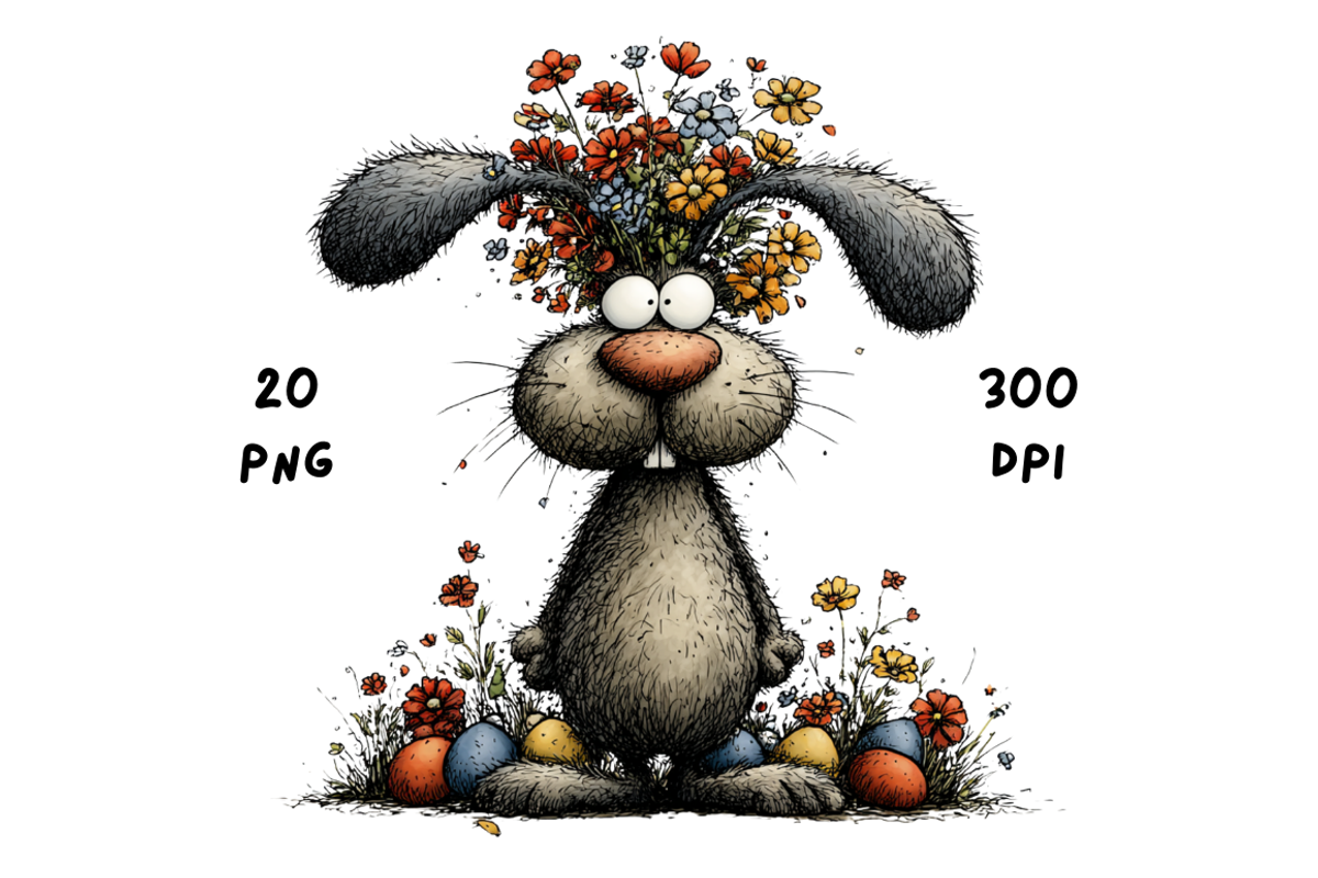 Whimsical Floral Easter Rabbit, an Animal Illustration by GiraffeCreative (Photo 11 of 20)