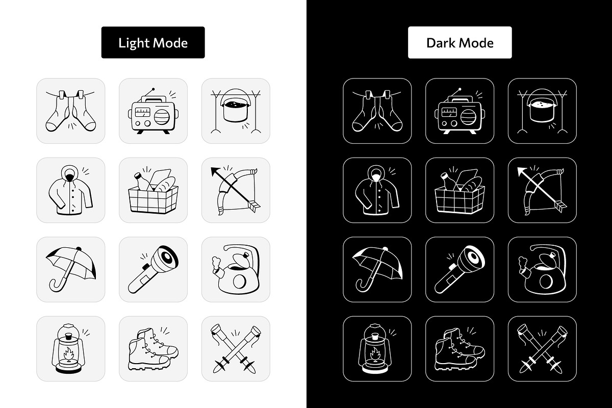 85 Camping Doodles, an Outline Icon by Prosymbols (Photo 4 of 8)