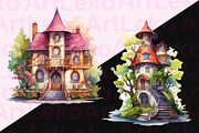 The Good Witch’s House Clipart, a Seasonal Illustration by LekoArt (Thumbnail 3 of 10)