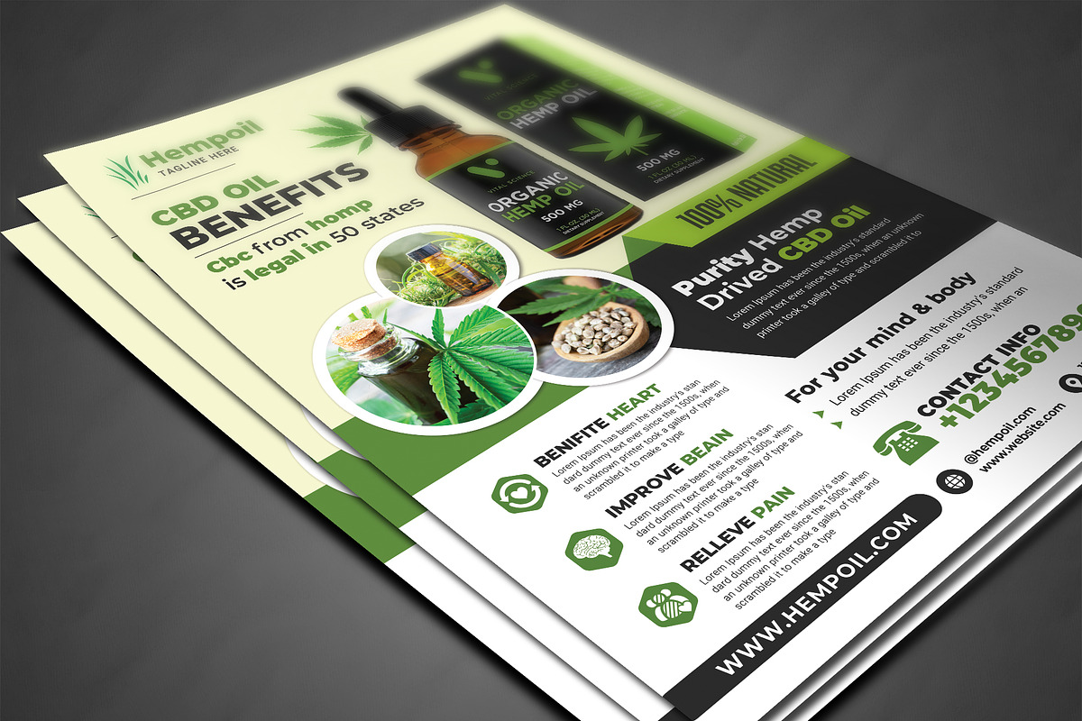Hemp Product Flyer Templates, a Flyer Template by AfzaalGraphics (Photo 3 of 4)