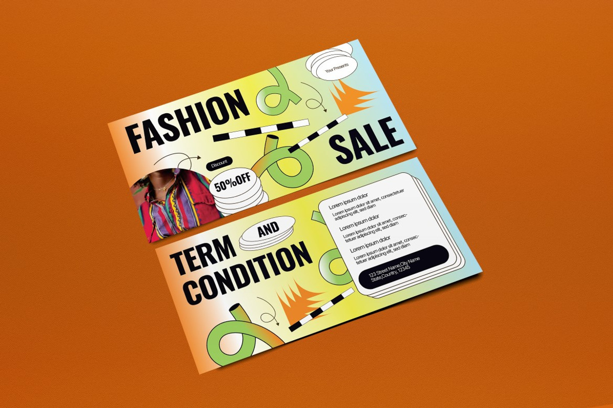 Green Fashion Sale Voucher, a Card Template by graphicook (Photo 2 of 3)