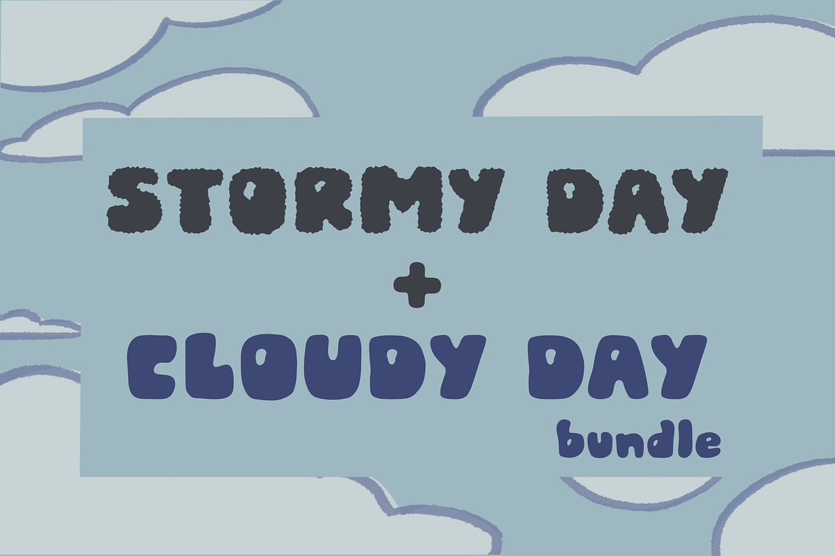 Cloudy + Stormy Day Bundle, a Handwritten Font by JillianDeGrieIllustration (Photo 1 of 8)