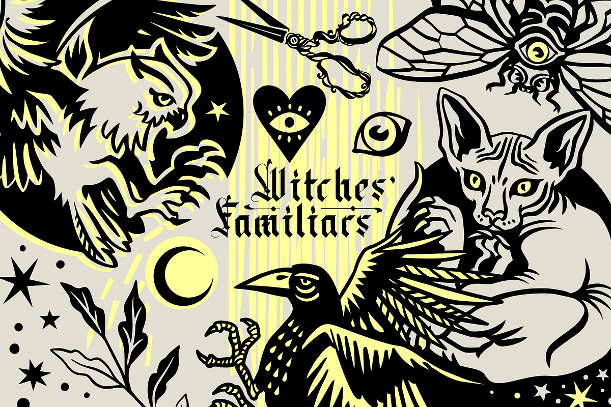 Witch's familiars. Magical Pets, an Animal Illustration by OlgaSoi007 (Photo 1 of 10)