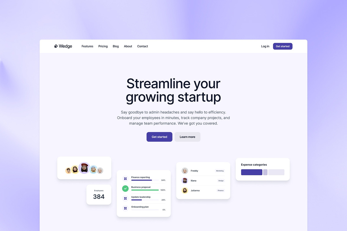 Wedge SaaS Template · Framer, a Landing Page Template by Bryn Taylor (Photo 1 of 5)