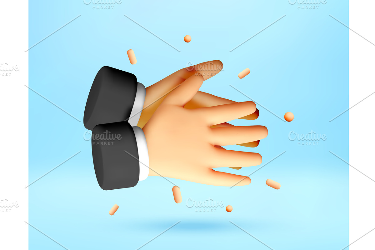 3d hands clapping to show success, an Object Illustration by Abscent