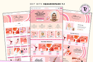 Peach Pink Squarespace Template