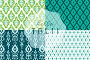 Teal Ikat Digital Paper, a Pattern Graphic by Hello Talii (Thumbnail 3 of 4)